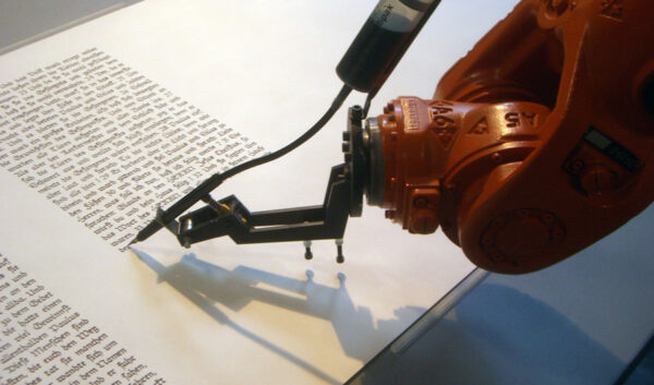 Artificial Intelligence (AI) machine writing document