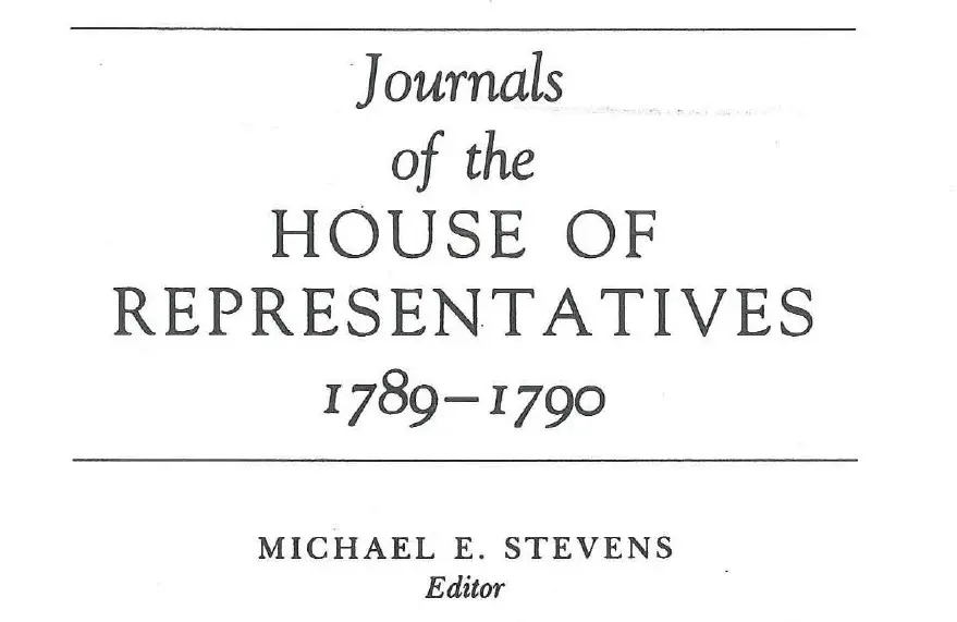 Sundry Free Moors Act of 1790 - Journals of the House of Representatives 1789 - 1790