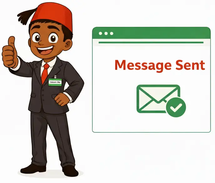 Hakeem Bey's Message Sent